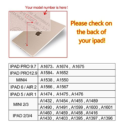 iPad 2 iPad 3 iPad 4 Hülle, DEENOR Rainbow Colour Series Smart Cover Transparent Back Cover Ultra Slim Light Weight Auto aufwachen / Schlaf Funktion Schutzhülle Hülle für Apple iPad 2 iPad 3 iPad 4. (Black and White) - 7