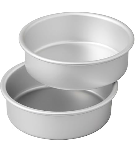 PME Round Cake Pan Set - 6, 8, 10 Inch X 3 Inch Deep Anodized Aluminum Pans (3-Pack)
