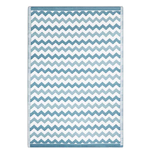 Ldk Garden Alfombra Exteriores Azul-Blanco 140 X 200 CM,