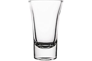 Olympia Shooter Boston, Lot de 12 verres à shot 60 ml/2 oz, verre transparent, dimensions : 87 x 53 mm, design cannelé avec base lourde, bord roulé, passent au lave verres, GF920