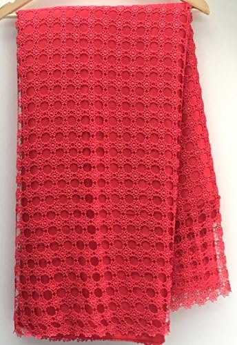 Super Lace Guipure Lace Embroidery African African Superb Quality Iron-on fabric 5 Yards Cotton