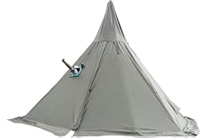 TentHome - Tenda da campeggio Tipi impermeabile per 4 stagioni, con foro per caminetto e tenda interna, per caminetto, piramidi, per escursionismo all'aria aperta e trekking