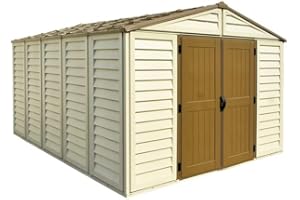 EZOOZA casetta da Giardino in PVC WoodBrige Plus 325 x 398 cm Colore Beige e Marrone