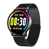 Montre Connectée GOKOO Smartwatch Femme Homme Montre Sport Bracelet Connecté Étanche Montre Intelligente Podomètre Calorie Cardiofréquencemètre Fitness Tracker d'Activité pour Android Et iOS (Noir)