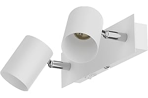 ledscom.de Applique WAIKA, 2 flammes, interrupteur, blanc mat, carré, 2x GU10 max. 60W