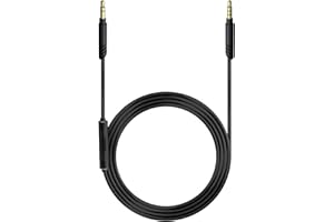 Linkidea Audio Cable with Mic for Soundcore Life Q20/Q30 Space Q45 H30i, ATHWS990BT WS660BT Headphones, 3.5mm to 3.5mm Replacement Aux Cord (4.9 ft / 1.5 m)