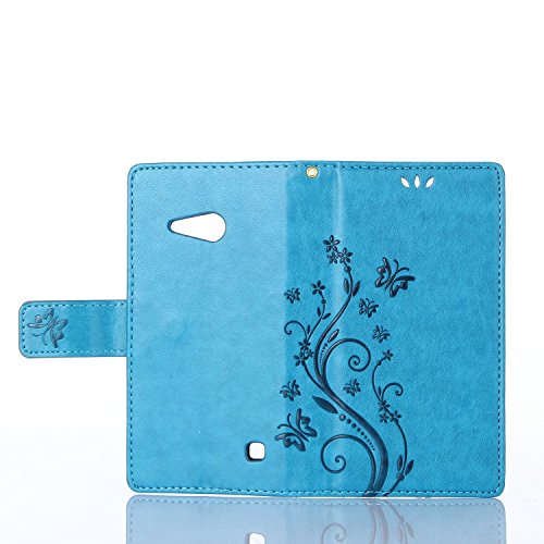 Beiuns Funda de PU piel para Nokia Lumia 730   Lumia 735 Carcasa - R149 azul hermoso