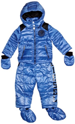 Diesel Nylon Baby Boy's 2 Piece Snowsuit Jacket with Salopettes Bright Branded Padded Mittens Blue 6 Months