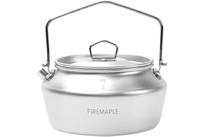 Fire-Maple Frost 0.8L Camping Kettle Camp Tea Coffee Pot Aluminum Outdoor Hiking Water Boiler Portable Teapot Lightweight with Foldable Handle for Bushcraft