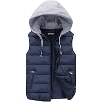 ROSSPALL Premium buffervest voor heren, soft-touch stof en voering, afneembare capuchon, zwart, L