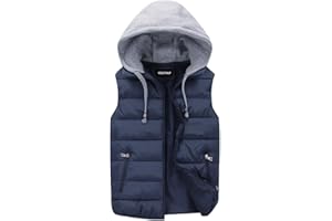 YOUTHUP Herren Steppweste mit Kapuze Leicht Winterweste Outdoor Dicke Freizeit Gilet Ärmellos Jacke Sport Weste