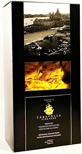 Caravella Premium EGG FETTUCCINE Hand Made Pasta 100%MADE IN ITALY 500 gr directly from VENICE (500 gr net weight)