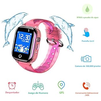 MUSSON Reloj Inteligente Niños, SmartWatch IPX68 Impermeable GPS ...