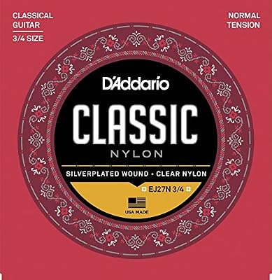 D'Addario Cordes d'étude pour guitare classique 3/4 D'Addario EJ27N, Normal