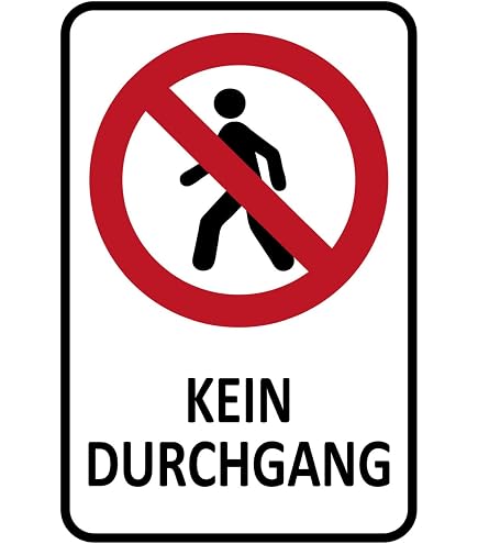 Alu-Schild 'Kein Durchgang' - 120 X 350 Mm | Wetterfest & Geprägt Für Privatgrundstück