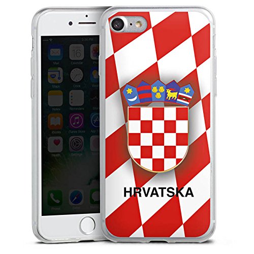Apple iPhone 7 Slim Case Silikon Hülle Schutzhülle Kroatien EM Trikot Fußball Europameisterschaft