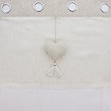 Borte und Herzen in sanftem Beigeton mit Pünktchenmuster