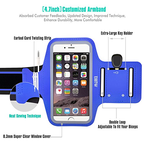 EOTW Brazalete Deportivo para iPhone Sumsang Huawei BQ  Azul Brazalete para 4 7pulgadas 