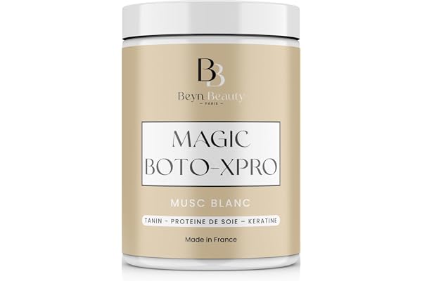 BOTOXPRO CAPILLAIRE professionnel pour cheveux abimés | Masque Hydratant, fortifiant, lissant à la Kératine, Acide hyaluronique, tanin protéine de soie | Fabriqué en France (1000 ml, Musc Blanc)