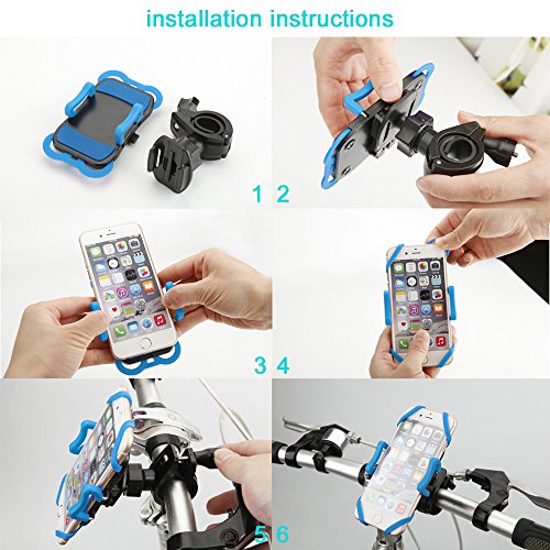 Moredig Fahrrad Handyhalterung 360 Grad Drehung Sport Handyhalter Fahrrad Verstellbar Motorradhalter Halterung mit PC Sockel Bereite des Smartphones 50-90mm für GPS iPhone 7 7 Plus 6s 6s Plus 6 6 Plus und Samsung Galaxy Huawei Smartphone usw - 3