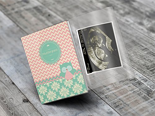 Mutterpasshülle/Mutter-Kind-Pass Hülle 3-teilig Eule Augen zu Schutzhülle personalisierbar mit Namen (Deutschland/Österreich) - 8