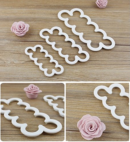 Schönes Leben* 3tlg. Rosen Ausstecher Ausstecherform Kuchendekoration Modellierwerkzeug DIY Backzubehör für Fondant Rose - 3