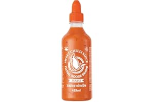 ‎FLYING GOOSE FLYING GOOSE Sriracha Sweet-Spicy Mayoo Sauce, süß scharfe Mayonnaise, leicht scharf, orange Kappe, Würzsauce aus Thailand, vegan, glutenfrei, 1 x 455 ml