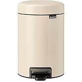 Brabantia - NewIcon pedallı &ccedil;&ouml;p kovası 3 l &ndash; banyo veya tuvalet i&ccedil;in k&uuml;&ccedil;&uuml;k &ccedil;&ouml;p kutusu &ndash; yumuşak kapanan kapak &ndash; kolay pedal k