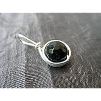 Filigraner Kettenanhänger Edelstein schwarzer Turmalin (Schörl) - hochwertige und haltbare Versilberung