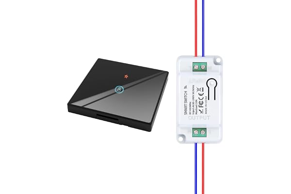 HYHIOTS RF433 Kit interrupteur sans fil, 230 V, émetteur de sécurité et récepteur 10 A, tactile, noir