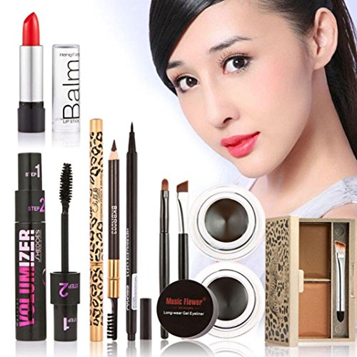 Voberry® Makeup Kits Gift Set Eyeshadow Foundation Blusher Powder Lip Gloss Eyelash Kit for Women Lady Make Up