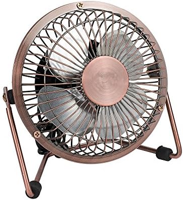 Mini USB 4 Inch Fan Desktop Silent Fan Perfect for Laptop Notebook PC Desk Table Fan (4 inches, copper)