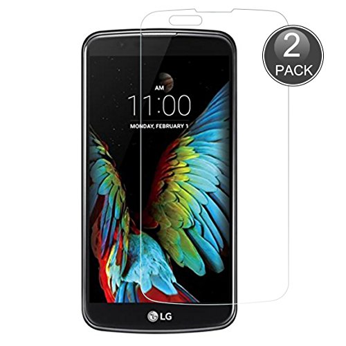 E-Hamii [2-Pack] LG K10 Displayschutzfolie, 0,26 mm HD Anti-Kratz- und Anti-Fingerabdruck Schutzfolie, 9H gehärtetes Glas Schutzabdeckung, Besserer Schutz (Hinweis: Nicht Volldeckung)