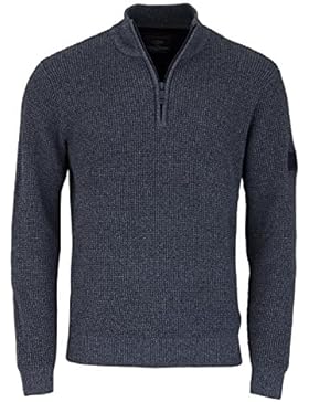 CASAMODA Troyer Langarm Reißverschluss Baumwolle dunkelblau