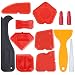 Produktbild 12 Stück Abdichtungs Werkzeug Kit Silikon Dichtungsmittel Finishing Tool Fugenschaber Caulk Remover und Caulk Düse und Caulk Caps (Rot)