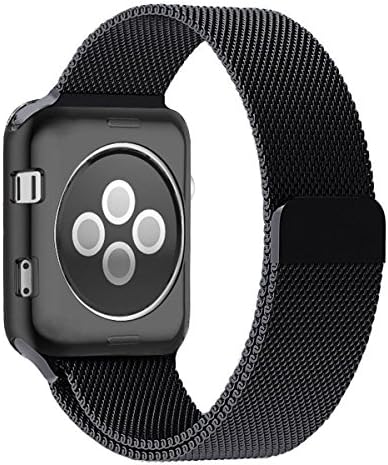 Band for SmartWatch 42mm with Unique Magnet Lock, MOKEEN Milanese Loop Stainless Steel Bracelet Strap Band for iWatch 42mm All Models(Series 3, Series 2, Series 1 &amp; Sports) No Buckle Needed.- Black