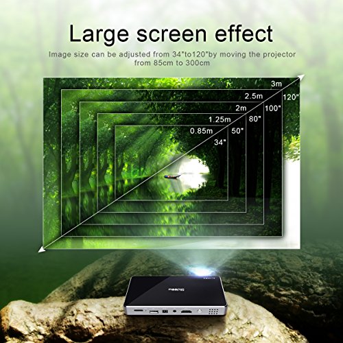 Mini Proiettore Portatile WiFi, Slidoow Proiettore HDMI 1080P FHD Supportato Proiettore Android 7.1 WiFi Bluetooth LED RGB per Home Cinema, Presentazioni di Lavoro