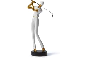 Amoy-Art Golf statyett staty golfspelare dekoration modern skulptur hem gåvor bord bordsuppsats hantverk polyresin konst