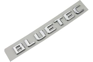GLOWONDER BLUETEC Chrome Car Emblem Badge, 3D Letters, Silver Finish