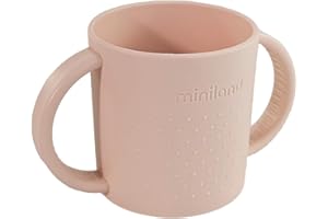 Miniland Vaso de Aprendizaje Bebé con Asas (250ml) | Taza Entrenamiento Higiénica Cero Moho Sin Válvulas | Fomenta Desarrollo Oral (BLW) | Apto Lavavajillas y Microondas | +6 Meses | (Candy)