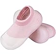 Pluatyep Baby Toddler Sock Shoes Non-Skid Slipper with Rubber Soft Sole Breathable Cotton Walking Shoes for Infant Girls Boys