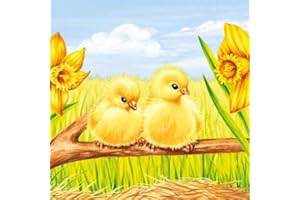 TIGERS ON THE LOOSE Paper Napkins for Decoupage, 4 Single Lunch Size Paper Napkins, Easter Starts