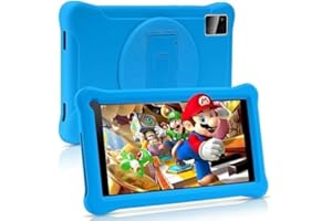 SUMTAB Newest Tablet para Niños 7 Pulgadas Android 13 Tableta，8GB RAM 64GB ROM (TF 128GB), GMS Certified, Pantalla IPS HD, Control Parental, Tableta educativa para niños con Funda EV(Azul)