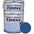 Damp Proof Epoxy Resin Water Based Paint for Garages, Walls, Basements and Tanks - 1L (Dark Blue)