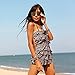 Etosell Sexy Leopard Ruffle Open Back Halter Padded Monokini Bathing Suit Swimsuit Leopard Asian XXL
