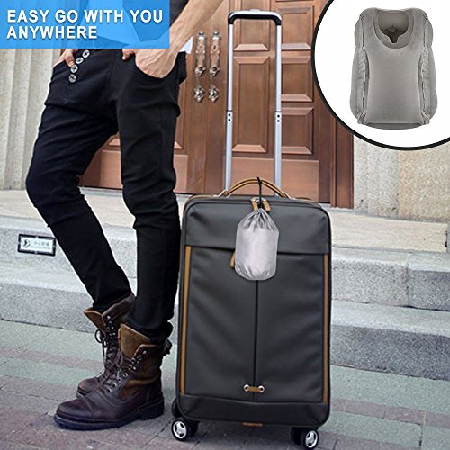 Reisekissen BestTrendy-Aufblasbare Reise Kissen 2017 Neuest Multi Pillow mit Tragetasche,Innovatives kissen für Flugzeug, Zug, Auto, Büro zum Schlafen & Entspannen Grau - 5