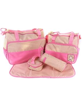 LATH.PIN® 5teiliges Bär Baby Wickeltaschen Messenger Bag Umhängetasche Mama Handtasche