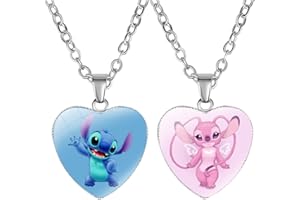 BSNRDX Cartoon Necklace 2 Pieces Love Necklace Set Children's Anime Necklace Best Friend Couple's Necklace Birthday Gifts Pendant Necklace Set for Boys Girls Gift