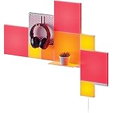 Nanoleaf Blocks 10-Pack Combo Starter Kit | Mix RGBW Color-Changing Wall Light Panels, Light Pegboard & Shelf, Pixel-Art Styl