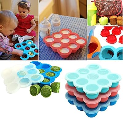 UMIGAL Pour congélation Baby Food Rangement Nourriture pour bébé - Baby Purée de rangement de congélation forme de congélation même fait pour nourriture/aliments pour bébés bébé - Récipient en silicone avec couvercle solide Food Container pour…